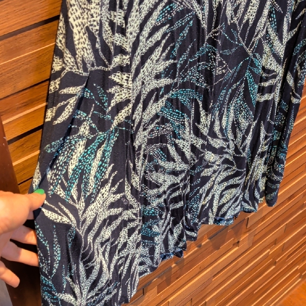 Style & Co. Black Dress with Teal and Light Green Print - Picture 9 of 10